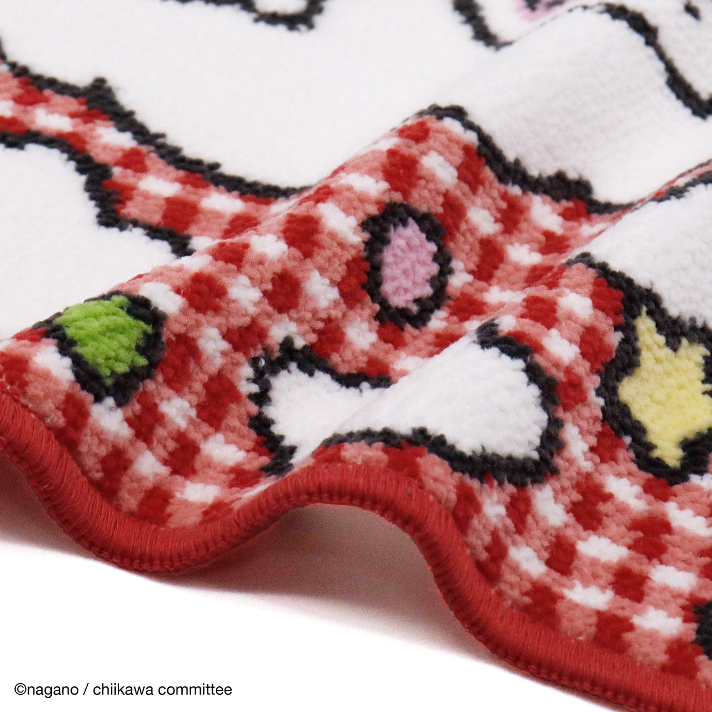 吉伊卡哇 絨毛織毛巾巾(滾滾 紅色)