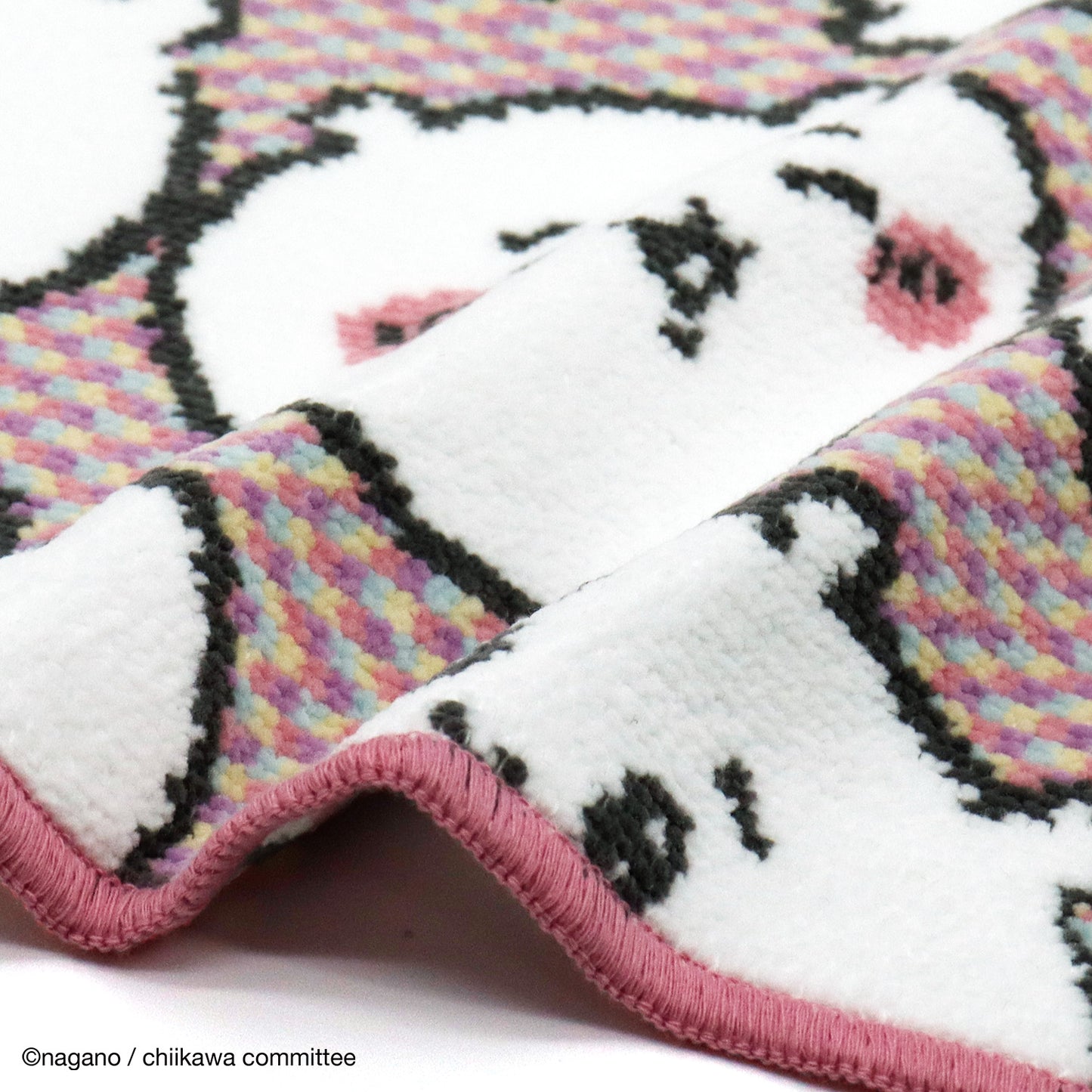 Chiikawa Chenille Woven Towel Handkerchief (Chiikawa Lots Pink)