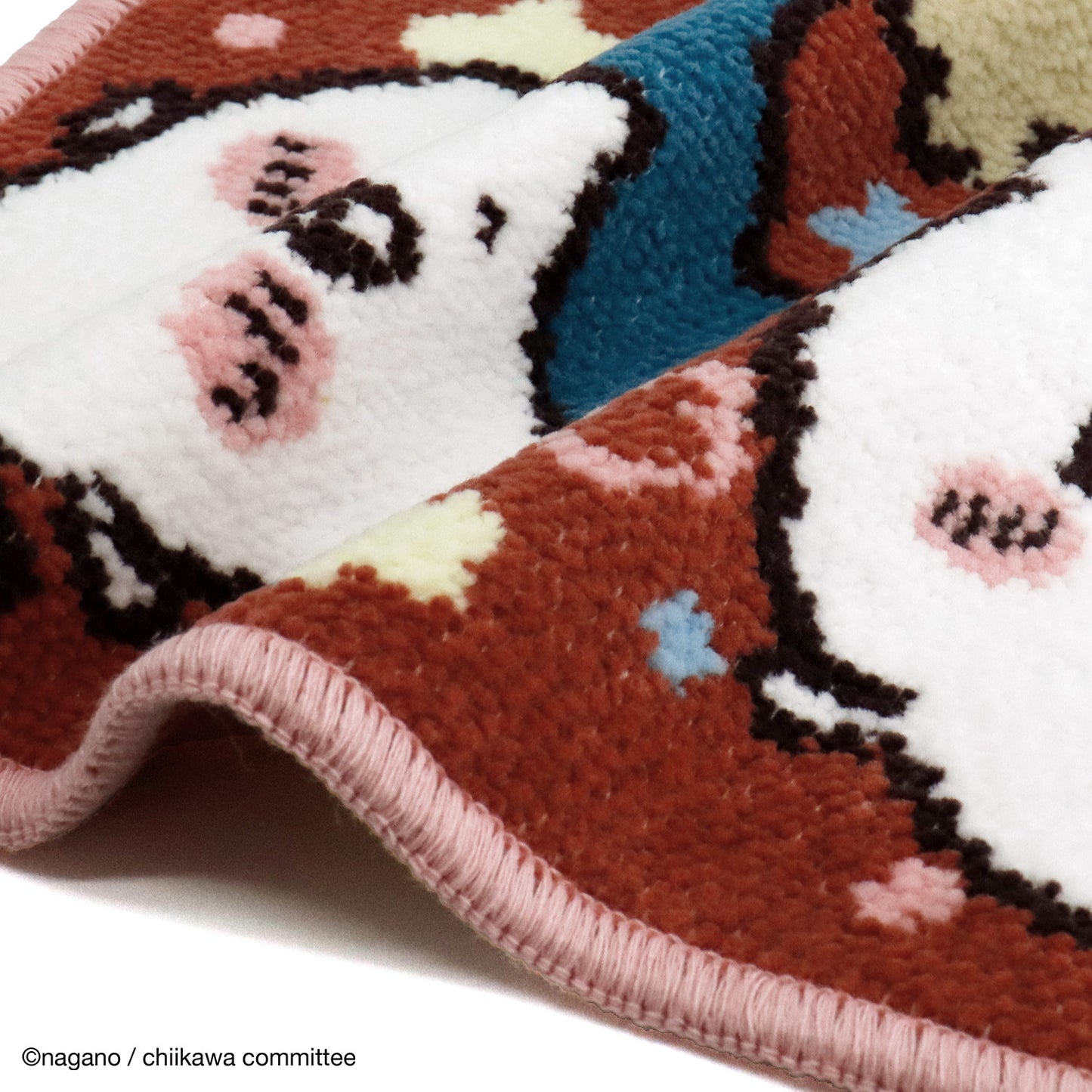 Chiikawa Chenille Woven Towel Handkerchief (Sparkling Pink)