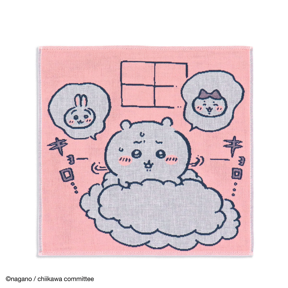 Chiikawa Gauze Wash Towel (Scene Pink)