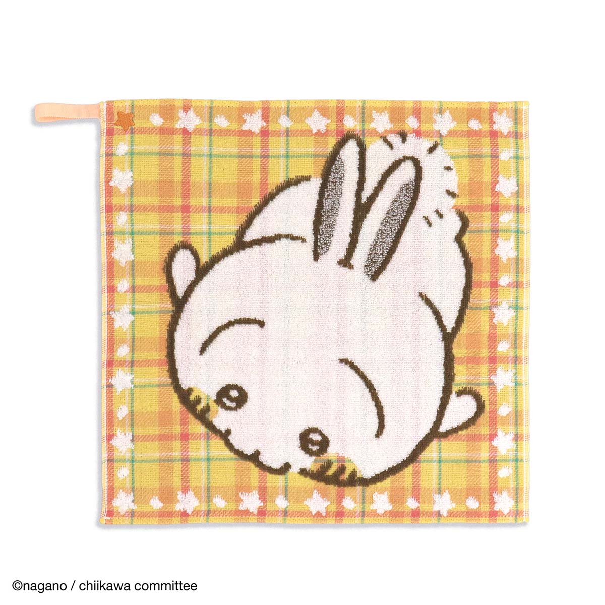 Chiikawa Loop-Handled Wash Towel (Colorful Check Yellow)