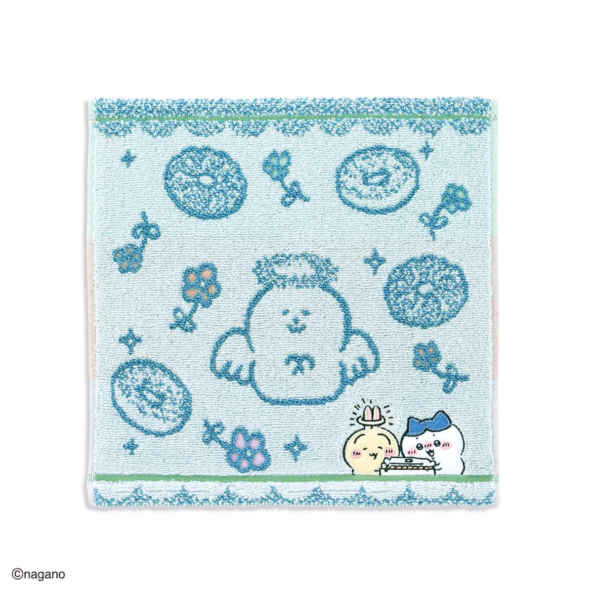 ちいかわ タオルハンカチ(ドーナツ食べよ・ブルー)