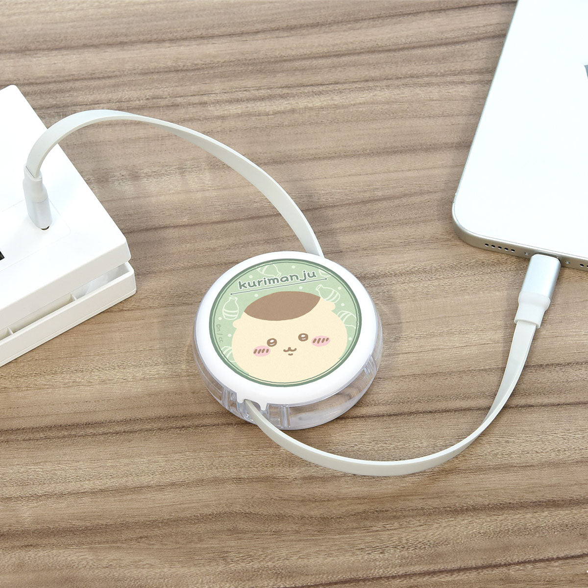 ちいかわ PD60W対応 USB2.0リール式Type-Cケーブル(くりまんじゅう)