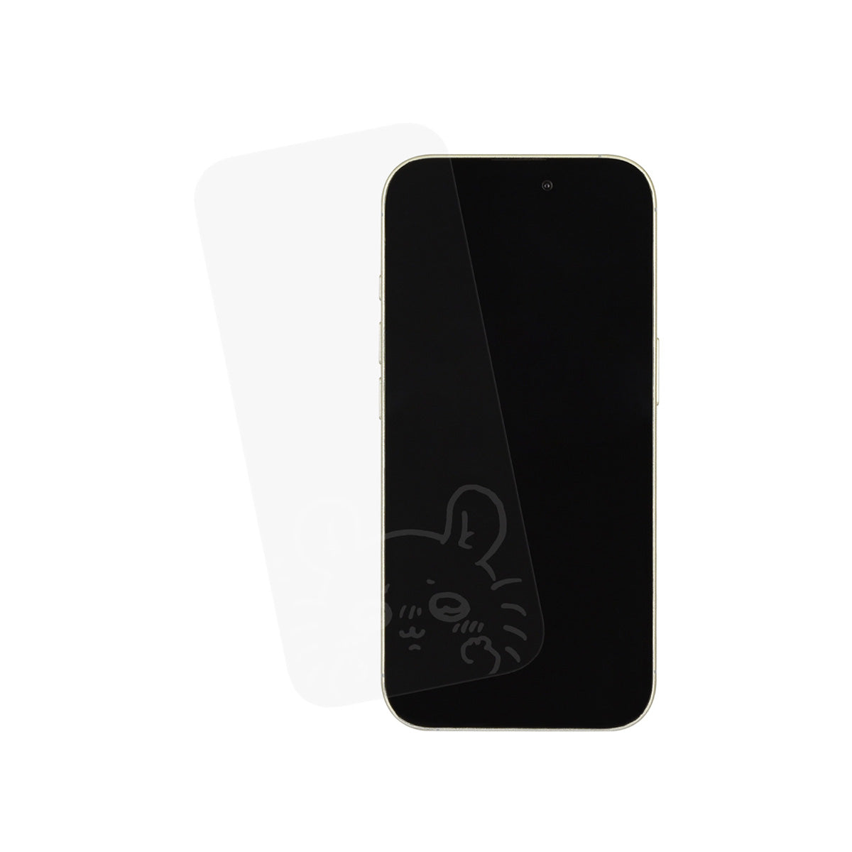 ちいかわ iPhone 16/15/15Pro/14/14Pro/13/13Pro対応 ガラススクリーンプロテクター(モモンガ)