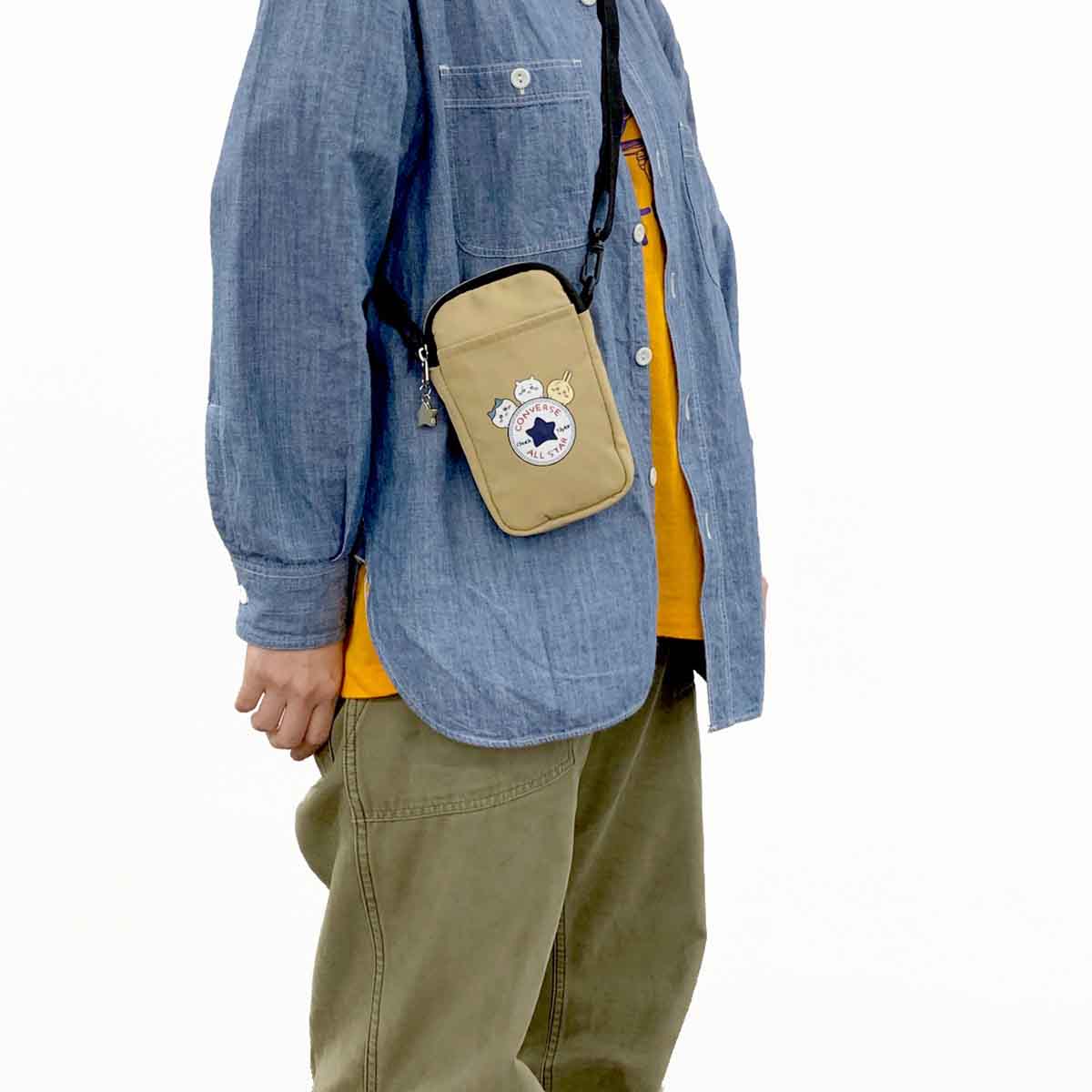 치이카와×컨버스 모바일 숄더백 (베이지)