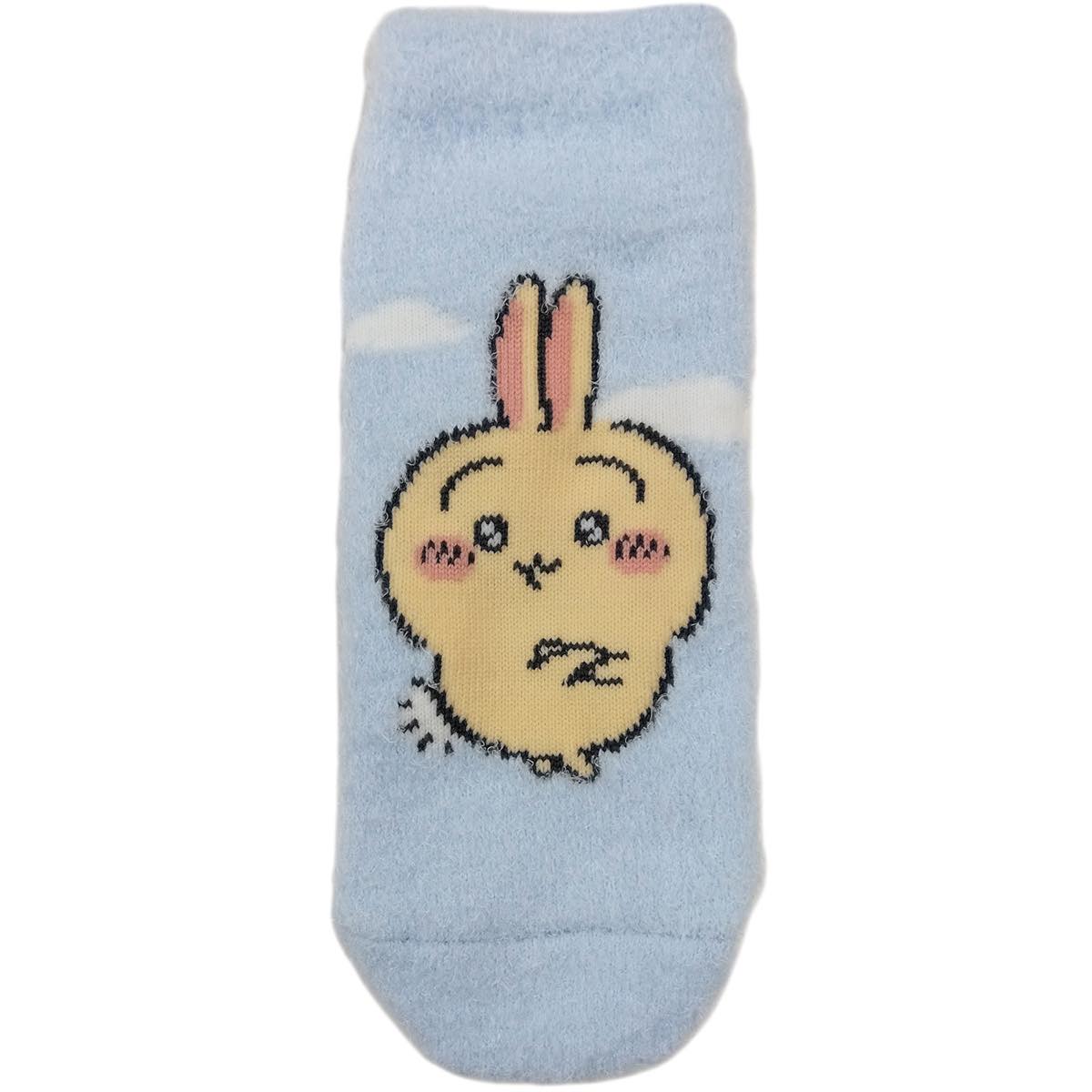 吉伊卡哇 毛茸茸運動襪(兔子抱手臂) 女款