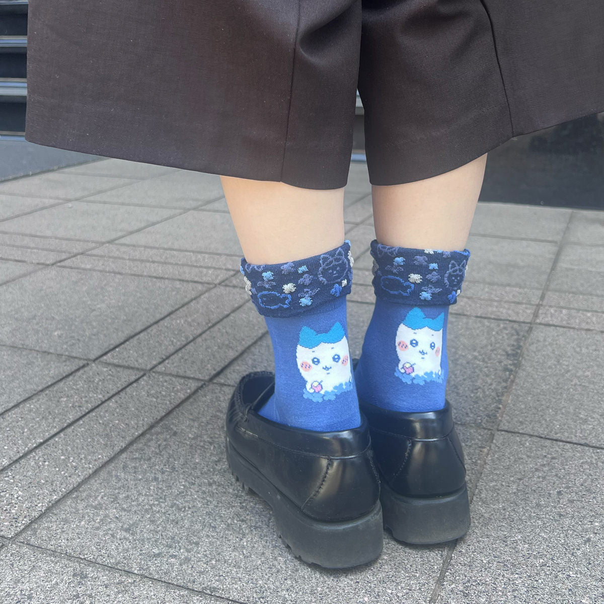 치이카와 접이 크루 삭스 (하치와레) 여성용