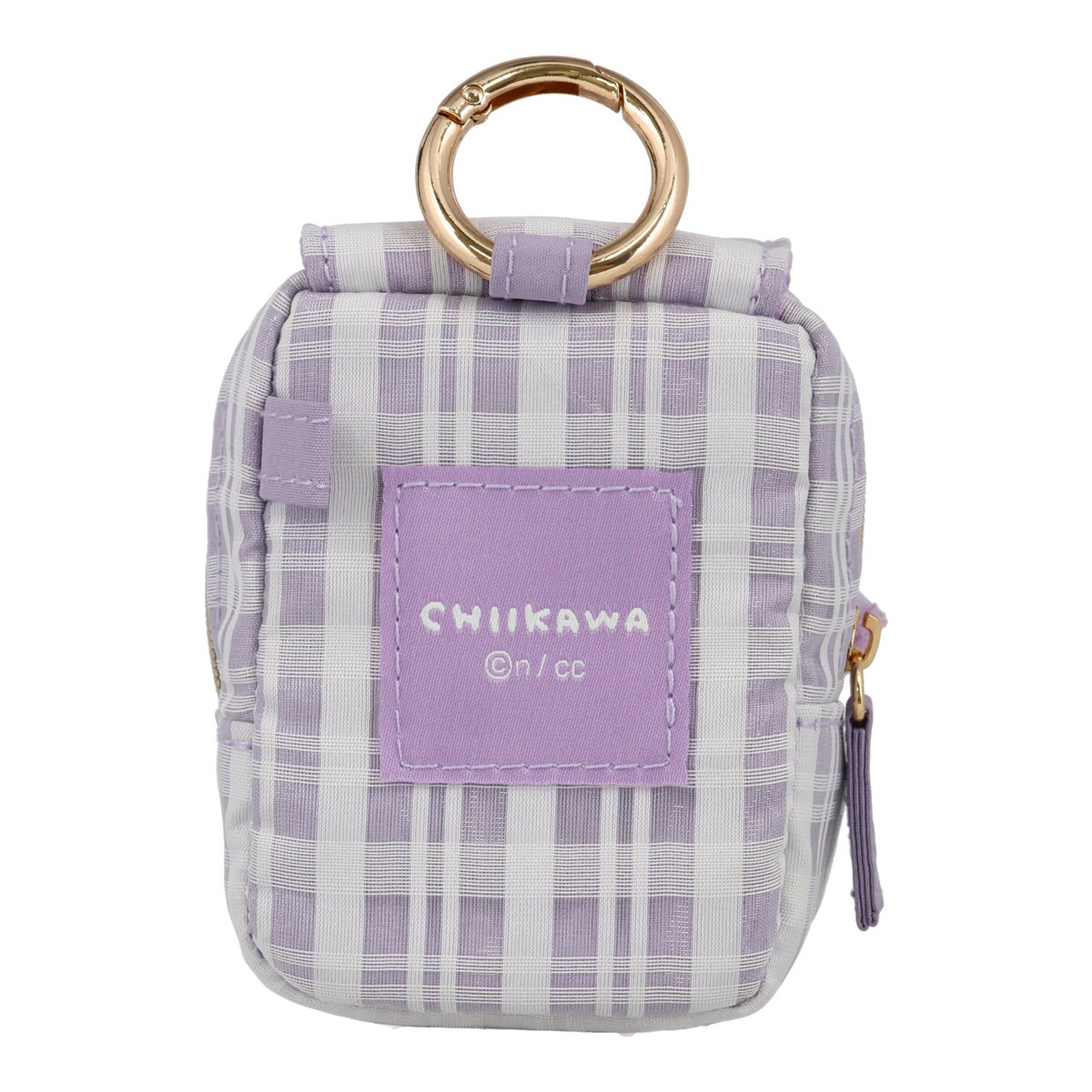 ちいかわ カラビナ付きミニポーチ(チェック・モモンガ)