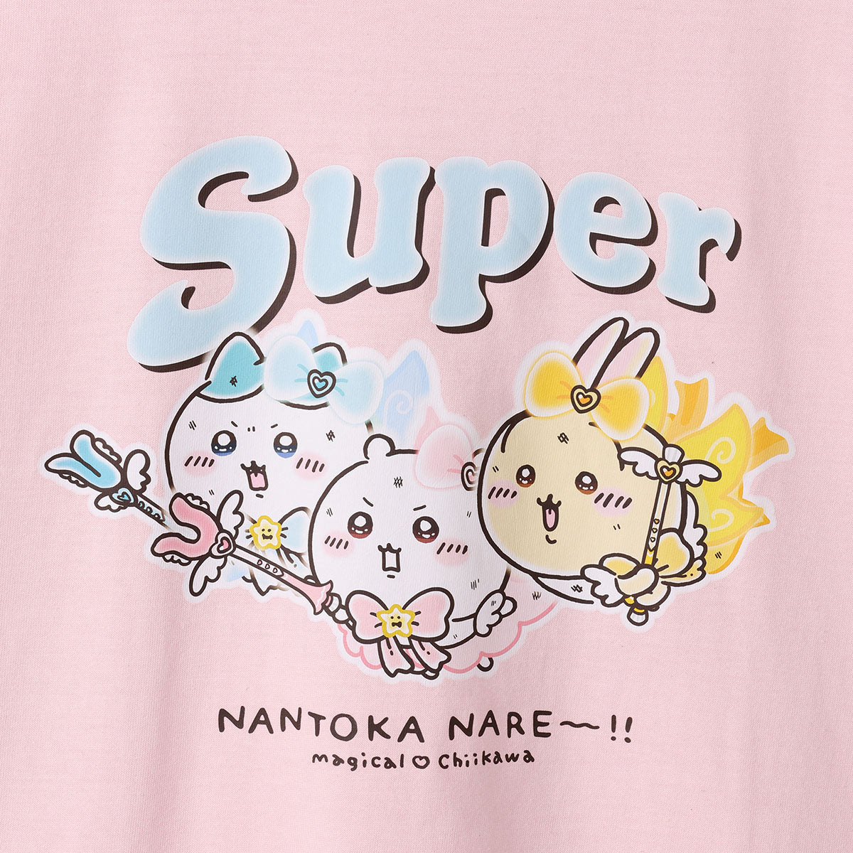 Chiikawa Super Magical Chiikawa T-shirt Super NANTOKA NARE~!! Baby Pink