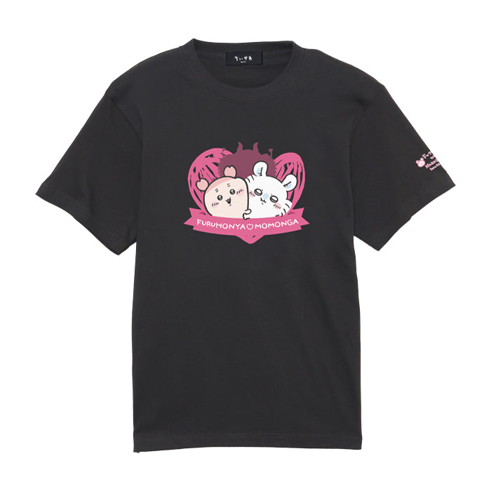 Chiikawa Chiikawa Restaurant T-shirt (Momonga and Furuhonya, Best Friends) Charcoal