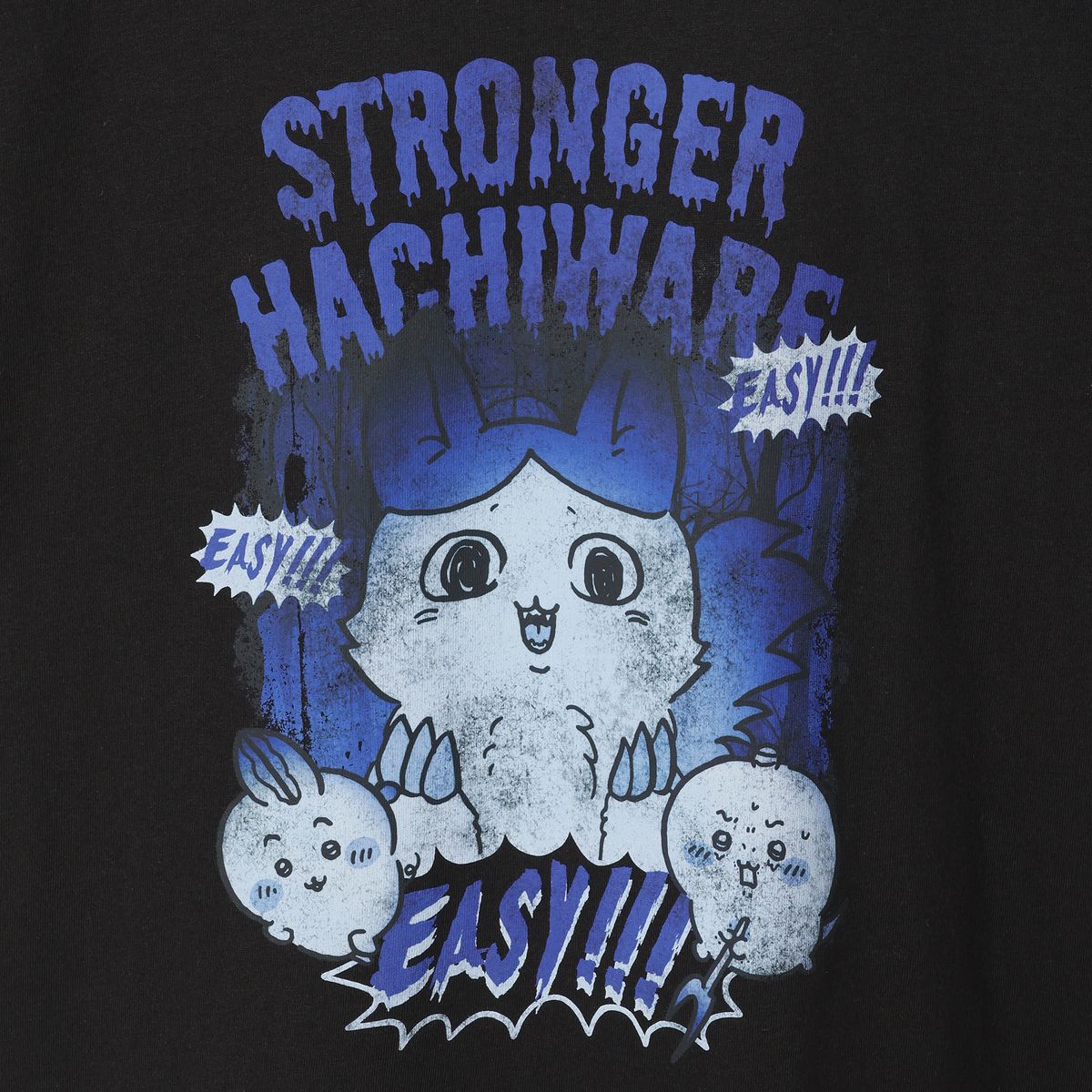 ちいかわ パラレルワールド!? Tシャツ 強くなったハチワレ ブラック