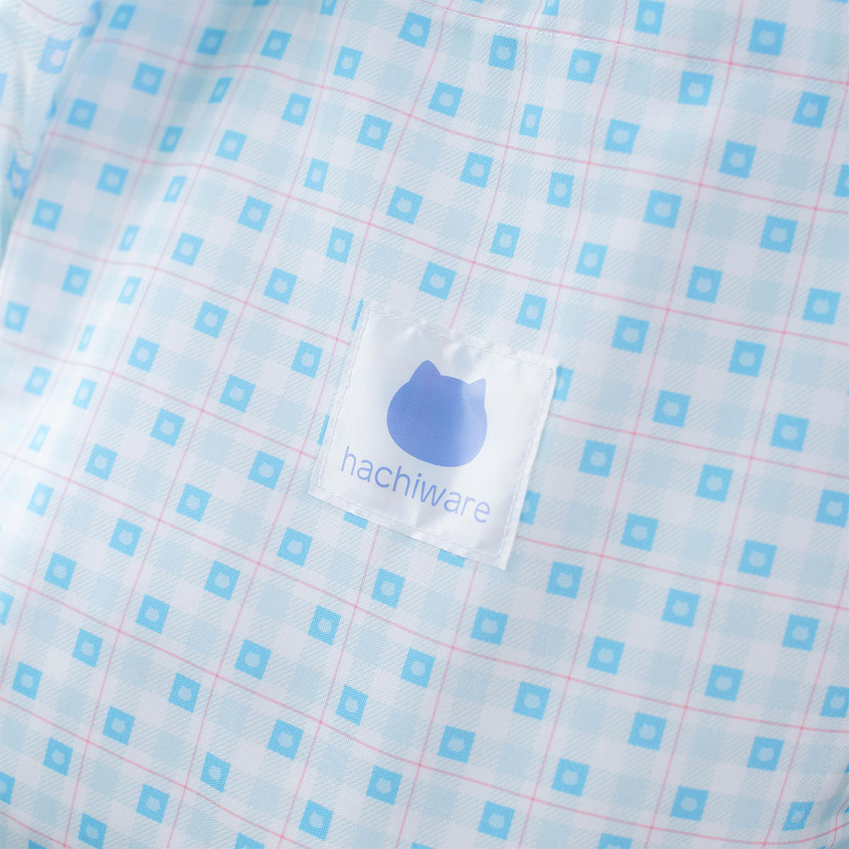 吉伊卡哇 格子系列手提袋 (附吊飾) 小八貓 藍色