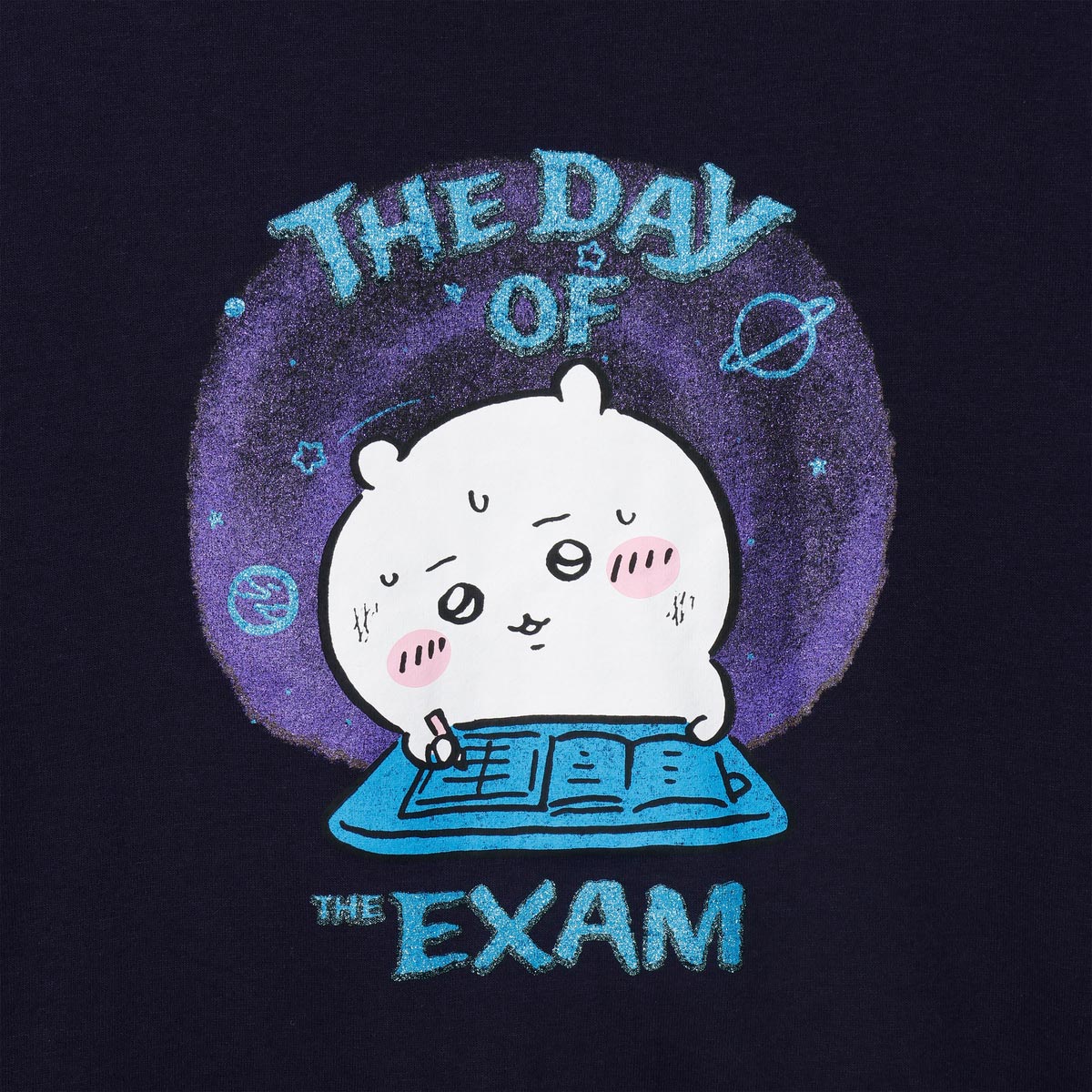 Chiikawa Zip-up Hoodie "It's the Exam!" Navy