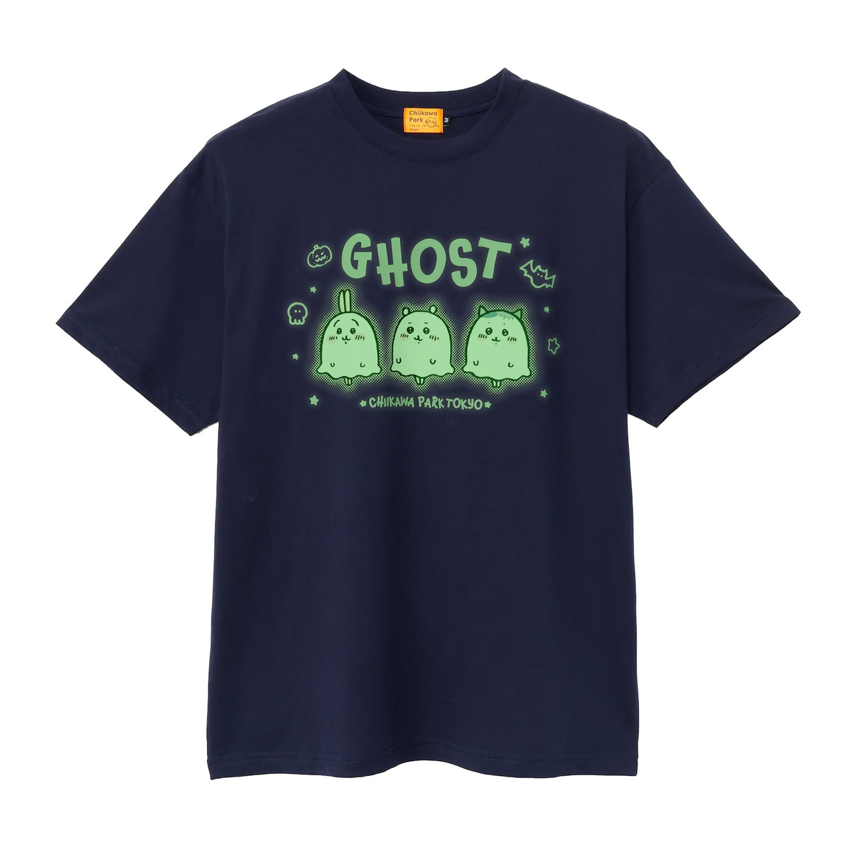 치이카와 치이카와 파크 T셔츠 야광 GHOST 네이비