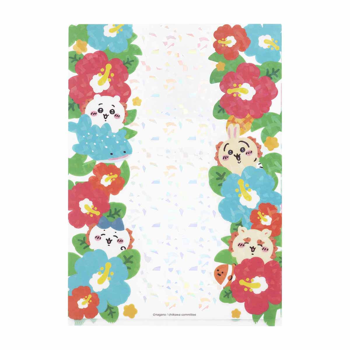 Chiikawa Shisa's Souvenir Shop Hologram Clear File (Hibiscus)