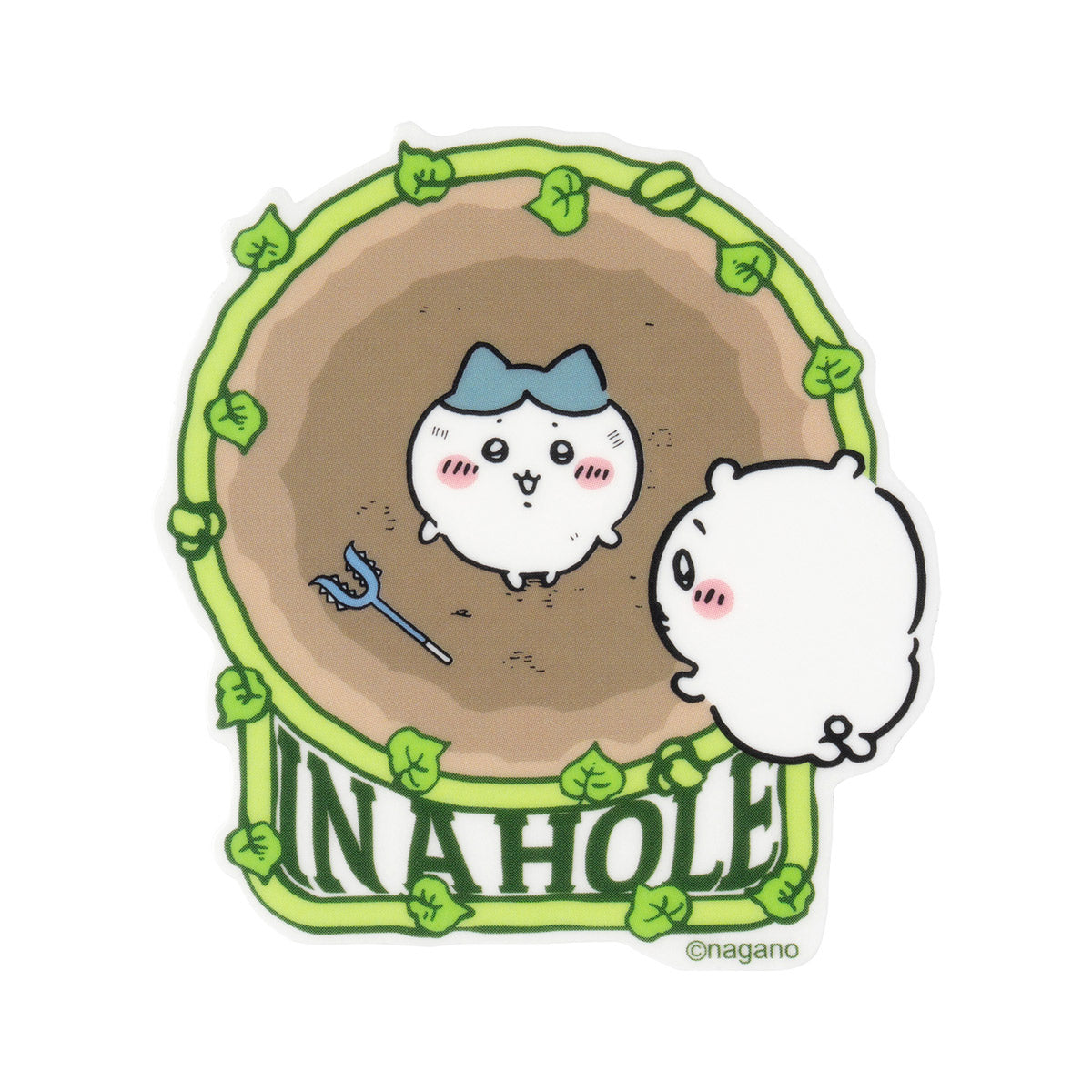 ちいかわ ちいかわパーク スマホに貼れるサイズのテーマステッカー(穴に落ちたハチワレ)