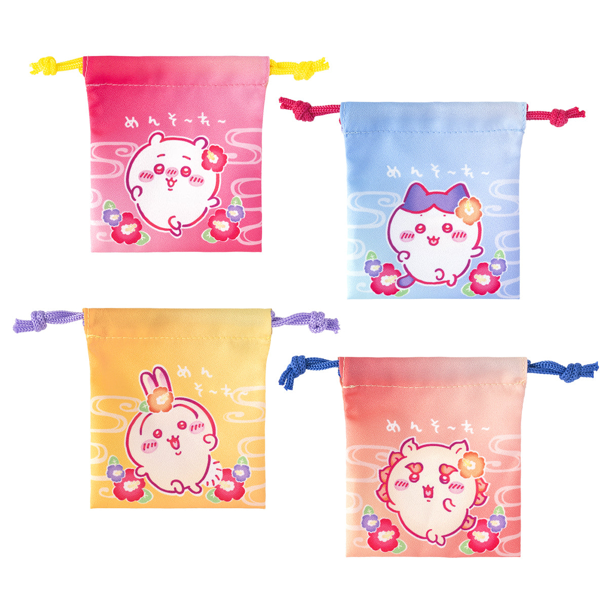 Chiikawa Shisa's Souvenir Shop Mini Drawstring Bag Set of 4