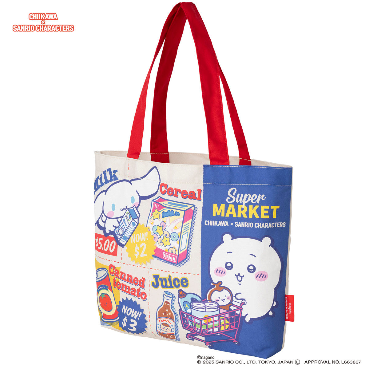 Chiikawa × Sanrio Characters Supermarket Shopping Tote Bag