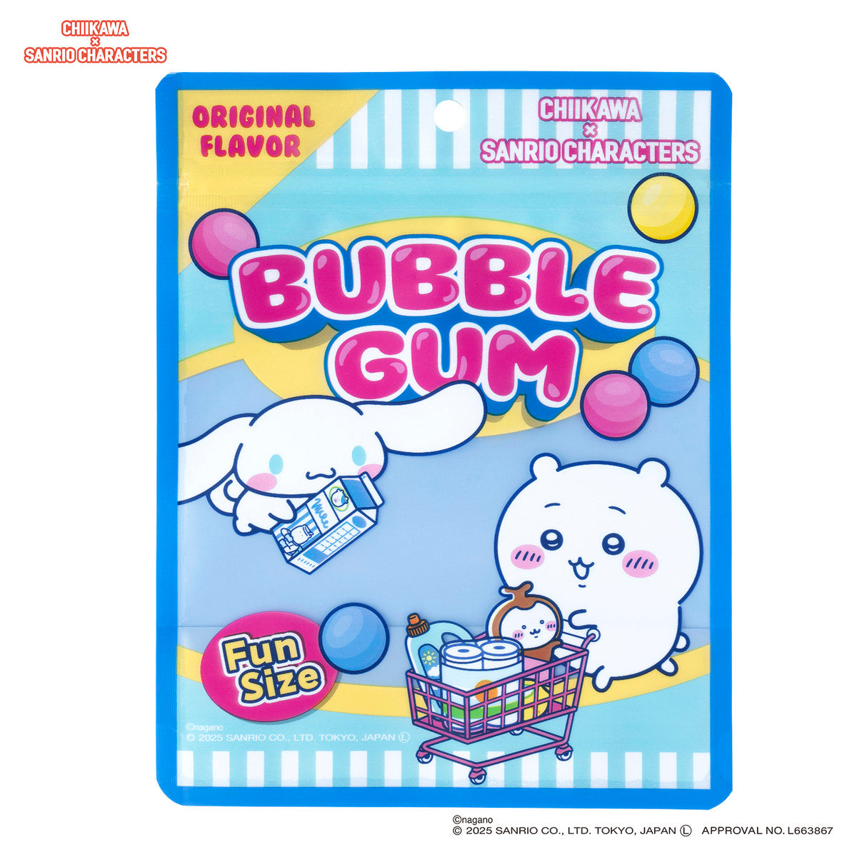 Chiikawa × Sanrio Characters Supermarket Zipper Bags, 5 Pcs