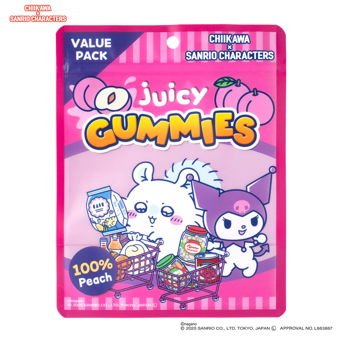 Chiikawa × Sanrio Characters Supermarket Zipper Bags, 5 Pcs