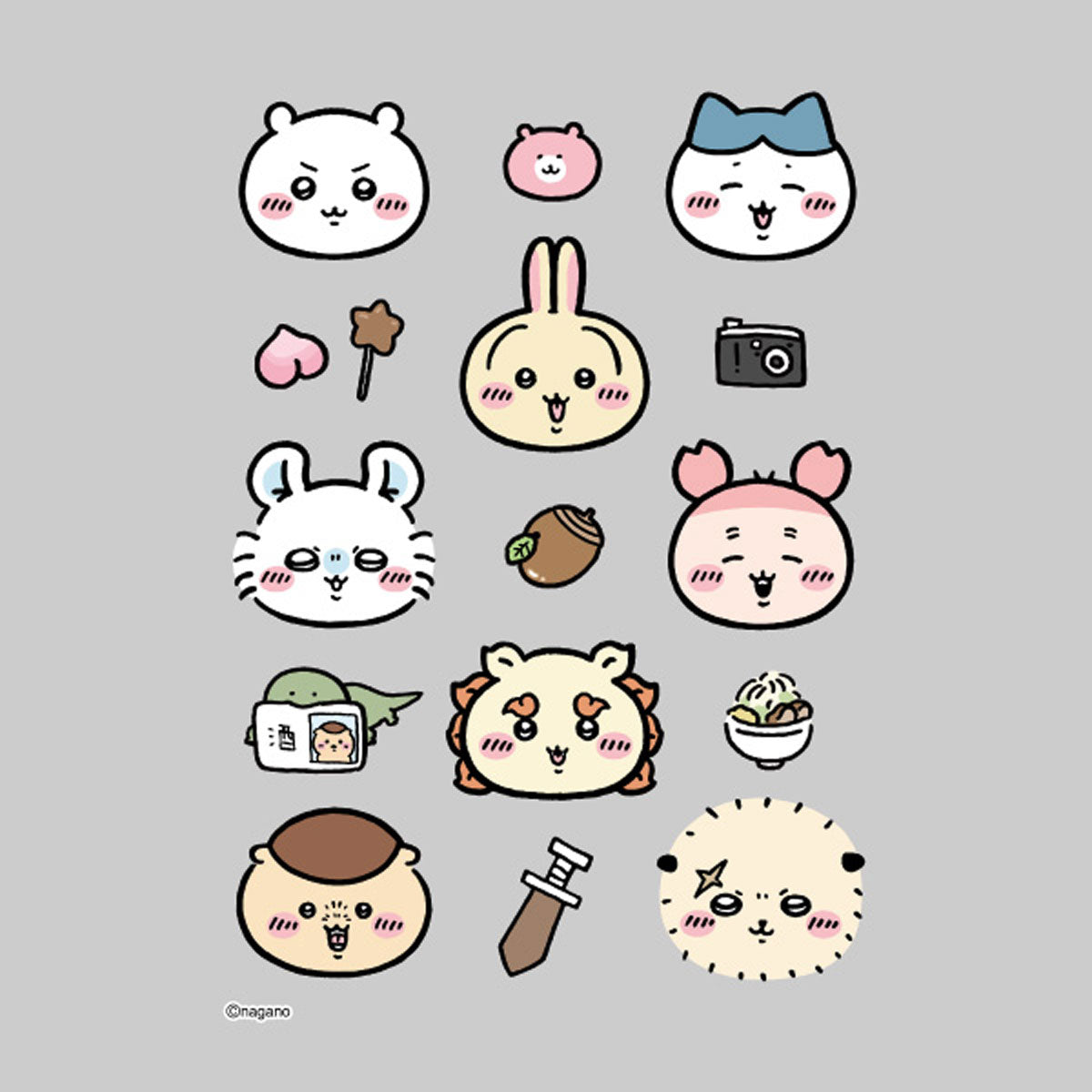 ちいかわ キャラぴた アイロンプリントシート①はがき2