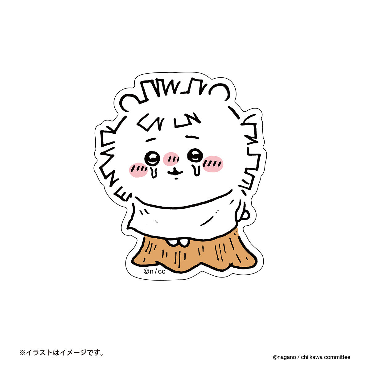 ちいかわ スマホに貼れるサイズのステッカー(散切り頭のちいかわ)