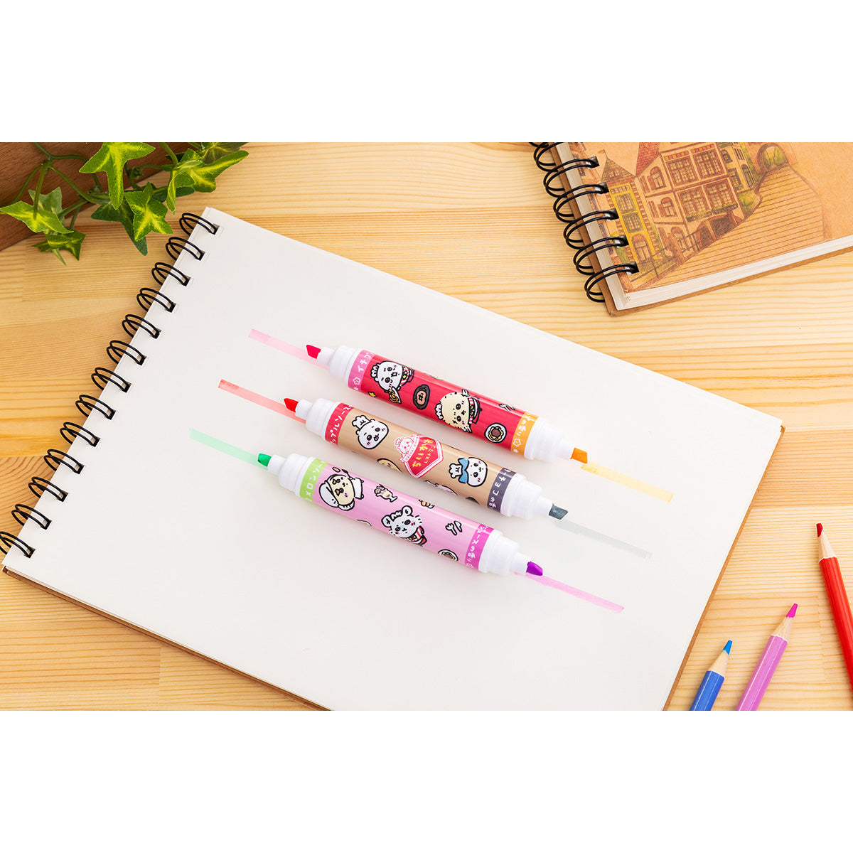 吉伊卡哇 吉伊卡哇餐廳 香氛雙色馬克筆(綠/紫)