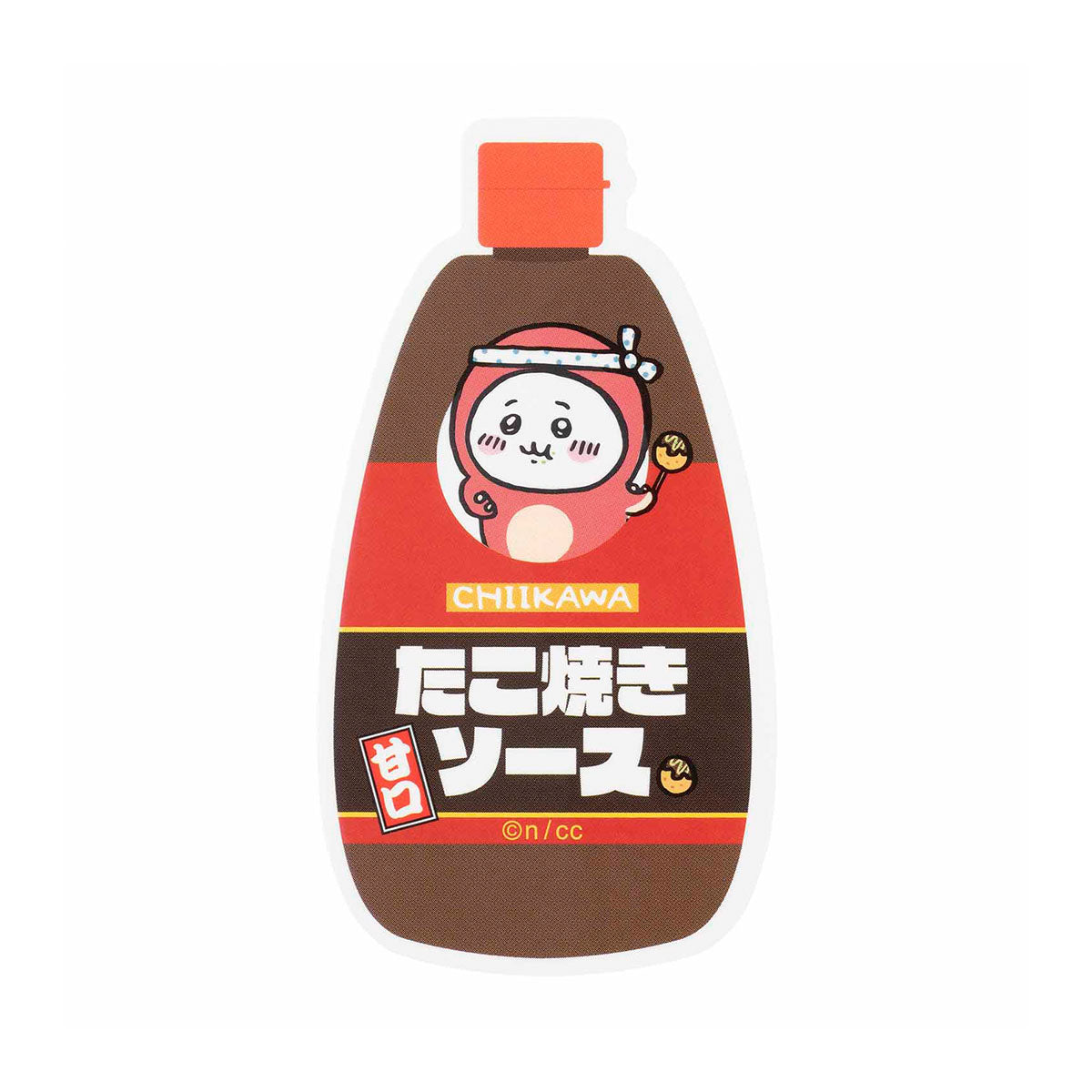 ちいかわ たこイカ スマホに貼れるサイズのステッカー(たこ焼きソース・ちいかわ)