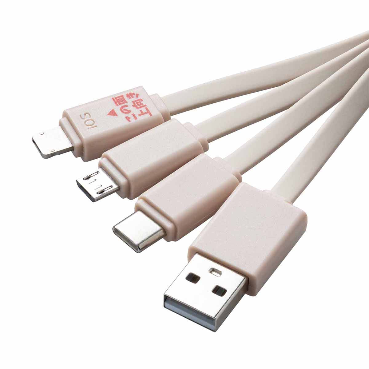 Chiikawa Face Multi-Charge Cable (Rakko)