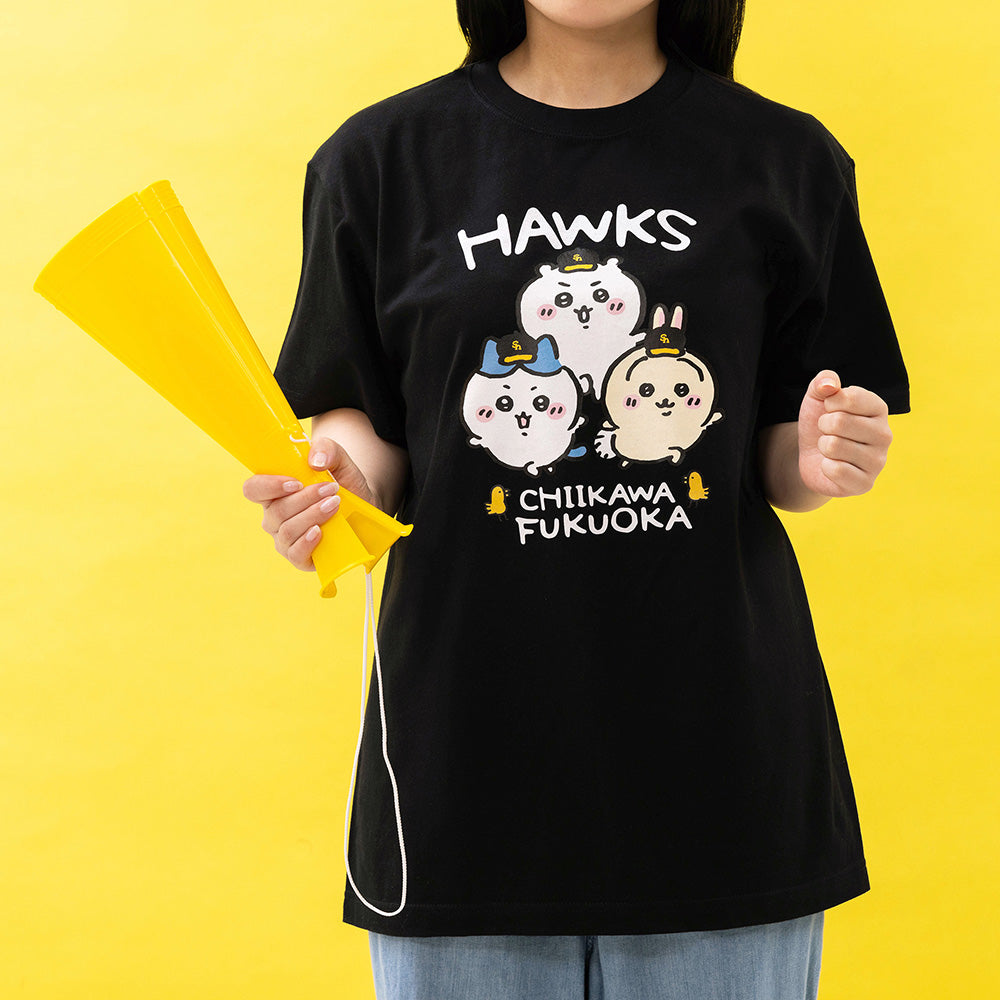 ちいかわ/ホークス Tシャツ 若鷹軍団 ブラック