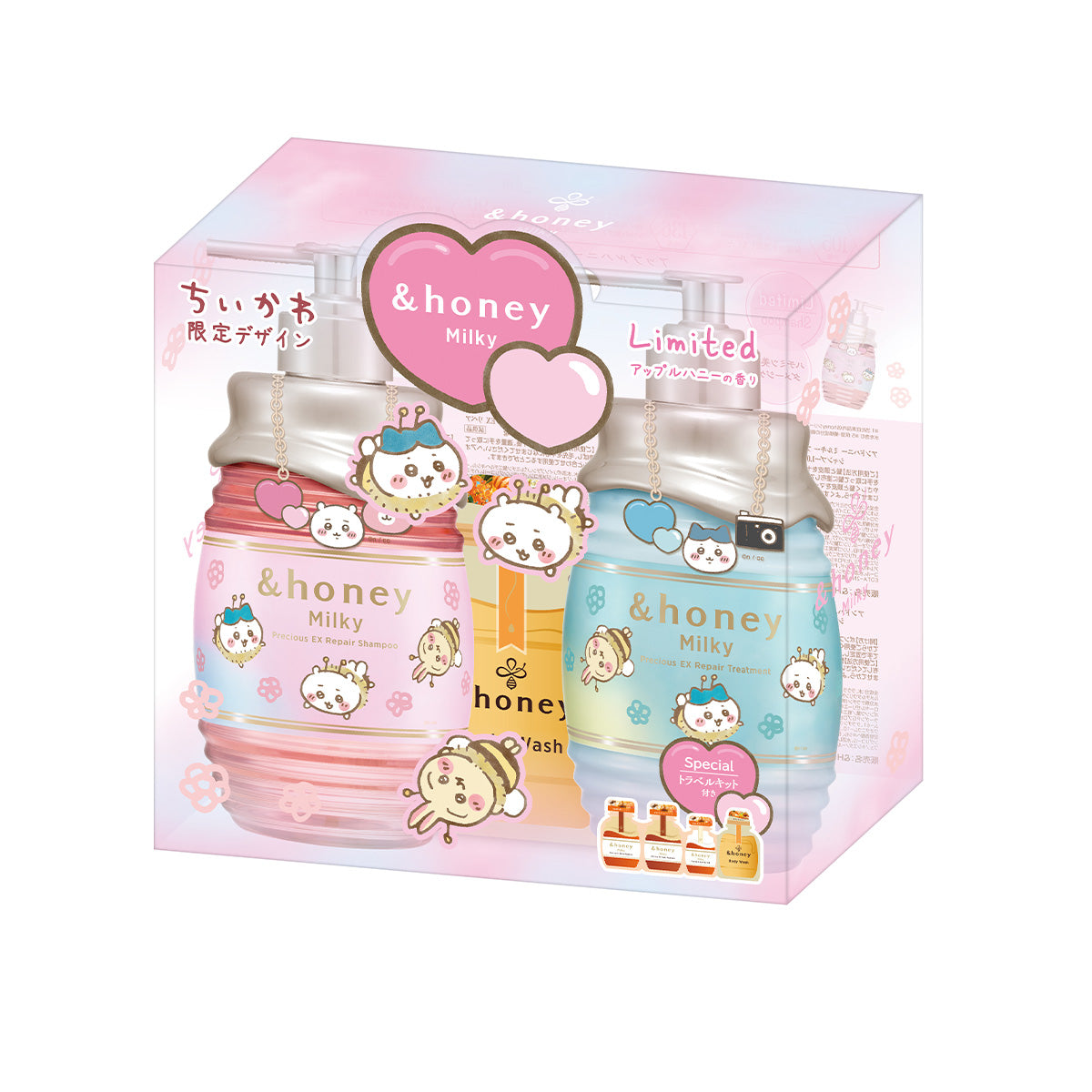 Chiikawa &honey Milky Precious EX Repair Shampoo & Hair Treatment Set