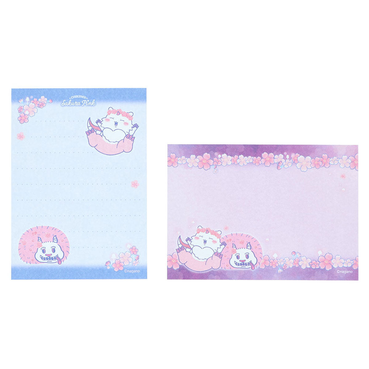 Chiikawa Mini Memo Pad (Sakura Pink - Night Sakura - Anoko & Dekatsuyo)
