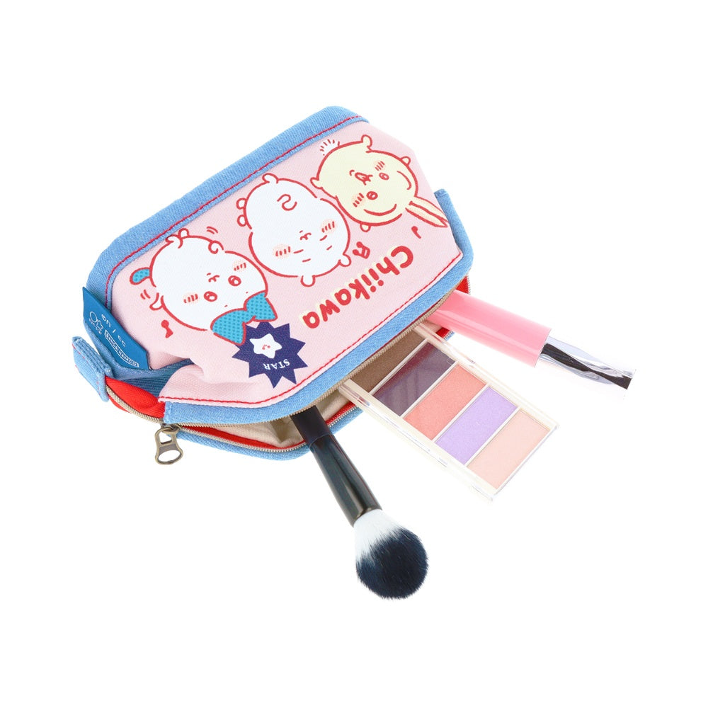 ちいかわ デニムポーチ ワイヤー入(楽しいね)