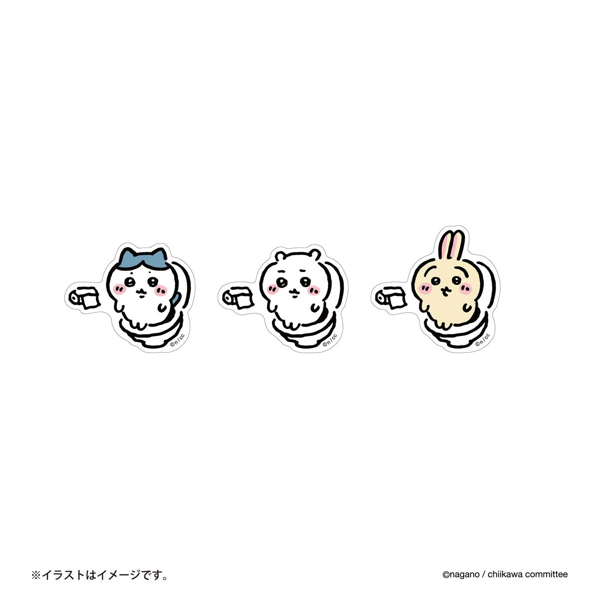 ちいかわ トイレットなスマホに貼れるサイズのステッカー(ちいかわ)