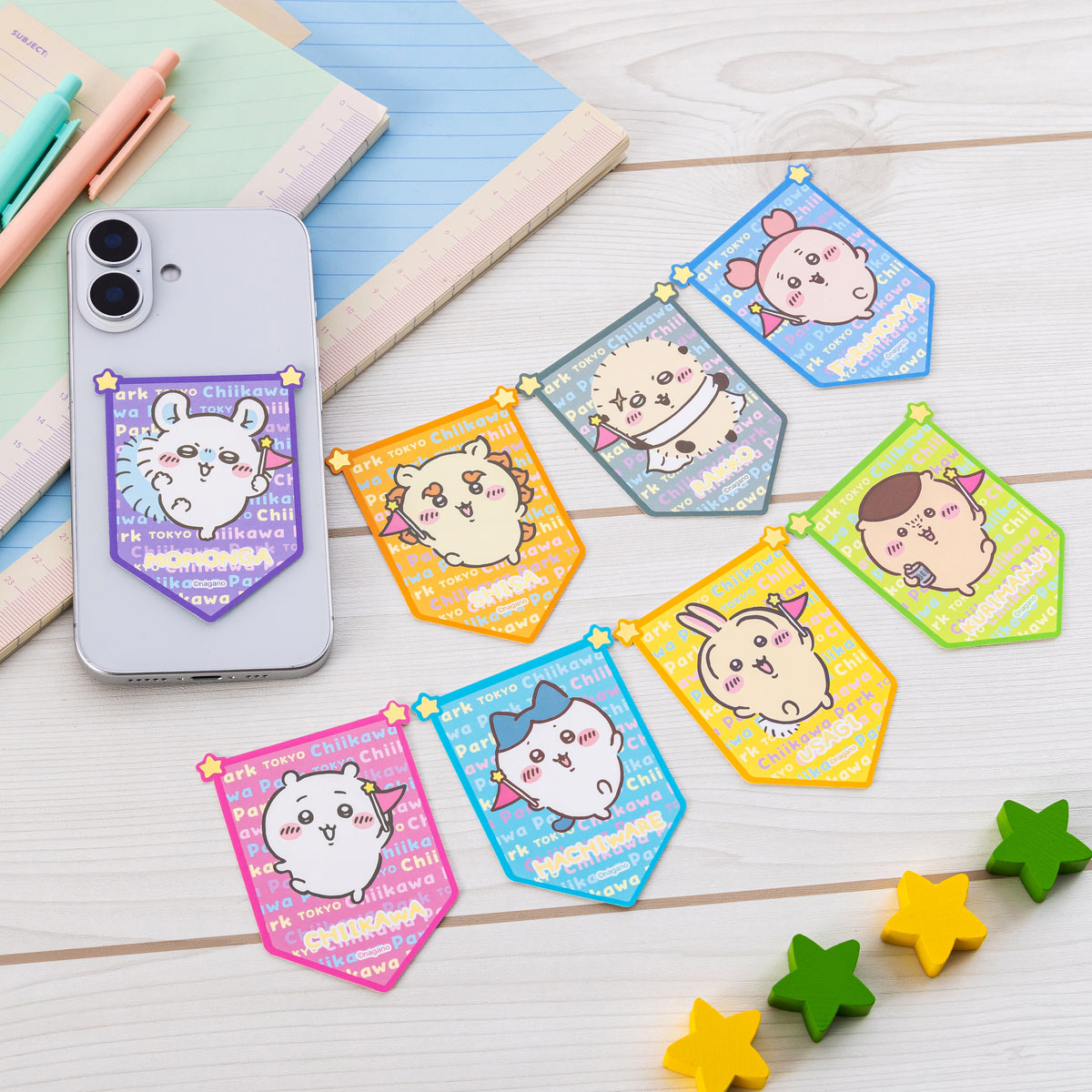 ちいかわ ちいかわパーク スマホに貼れるサイズのフラッグステッカー(古本屋)