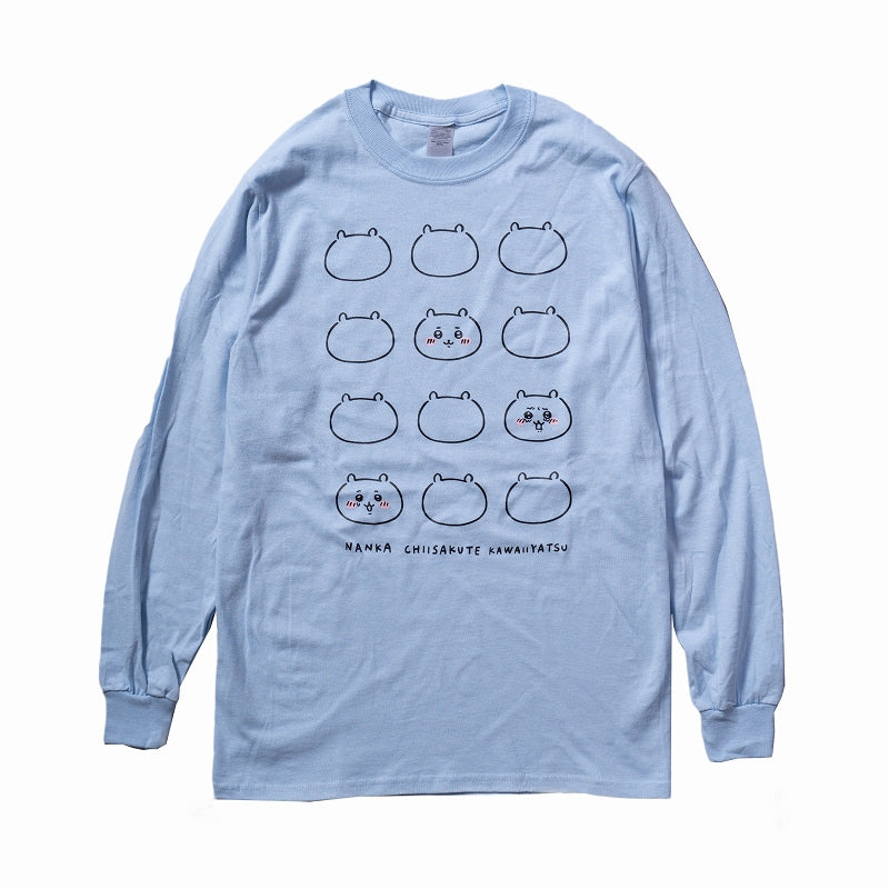 ちいかわ FACE L/S Tシャツ ライトブルー | ちいかわマーケット 公式