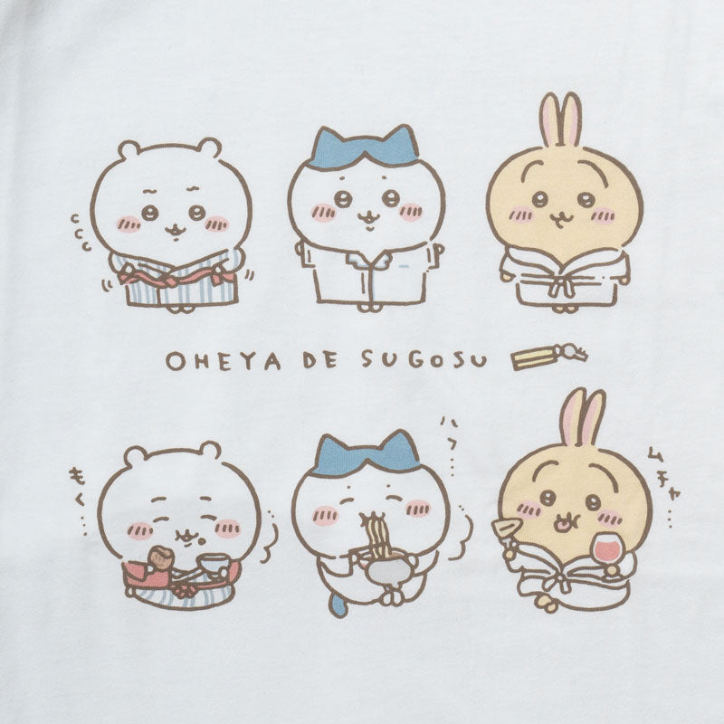 치이카와 관광 빅 실루엣 L/S T셔츠 방에서 보내는 시간 (화이트)