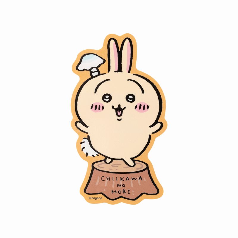 ちいかわ ゆるカットビッグステッカー (きのこうさぎ)