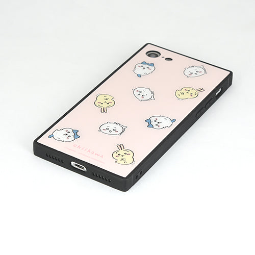 ちいかわ スクエアガラスケース(総柄) iPhone SE(第3世代/第2世代)/8/7対応