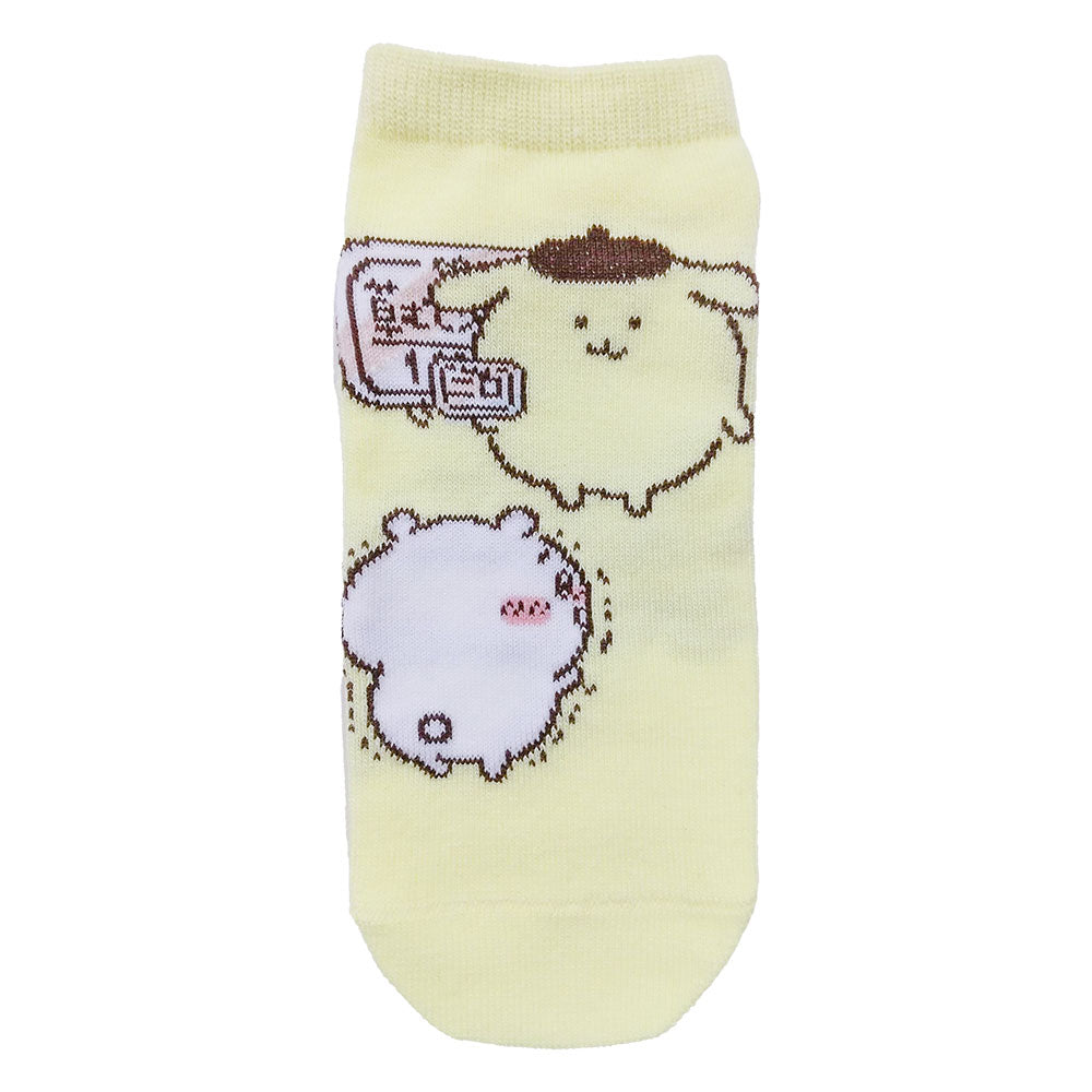 Chiikawa x Sanrio Characters Sneaker Socks (Chiikawa & Pompompurin) Women's
