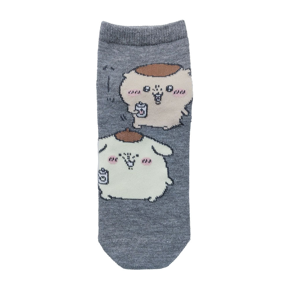 吉伊卡哇×三麗鷗角色 運動襪(栗子饅頭&布丁狗) 男款