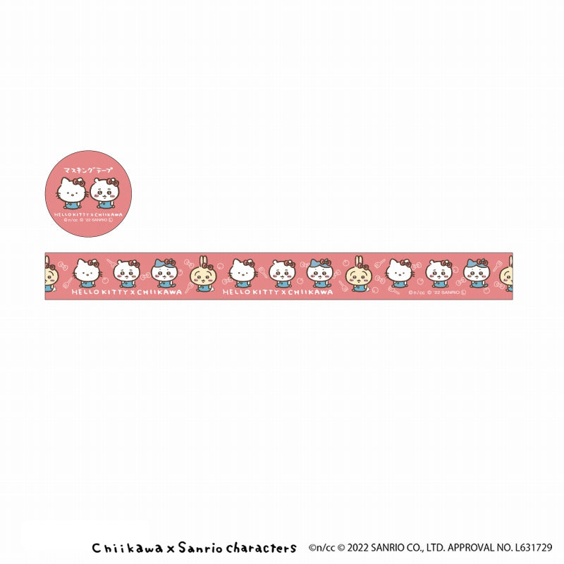 吉伊卡哇×三麗鷗角色 大型膠帶S(HELLO KITTY×吉伊卡哇)