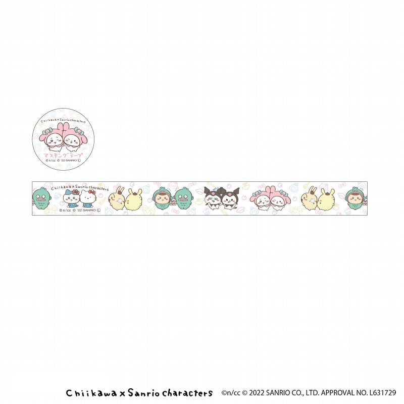 吉伊卡哇×三麗鷗角色 大型膠帶S(大家)