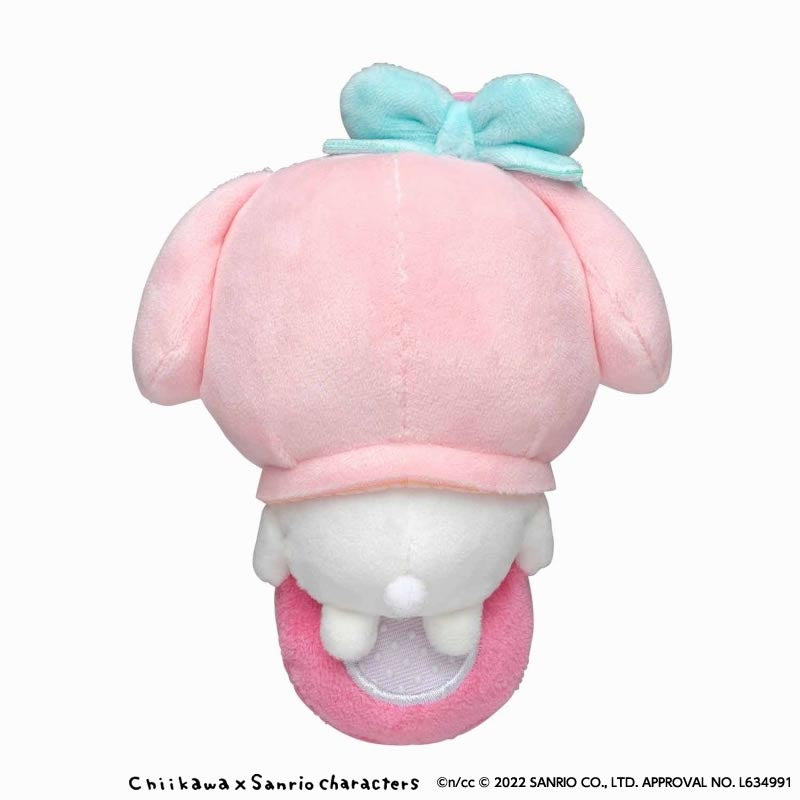 ちいかわ×サンリオキャラクターズ デスクトップから見守るひっかけぬいぐるみ(ちいかわ・マイメロディ)