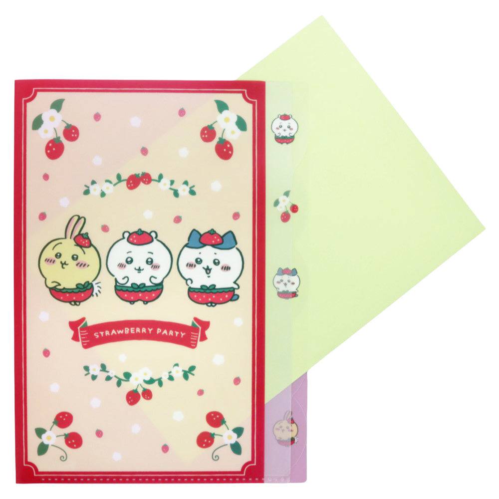 ちいかわ ダイカットクリアファイル5P(いちごパンツ)