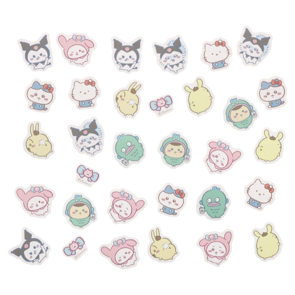 Chiikawa x Sanrio Characters Case-Attached Flake Stickers (Pink)