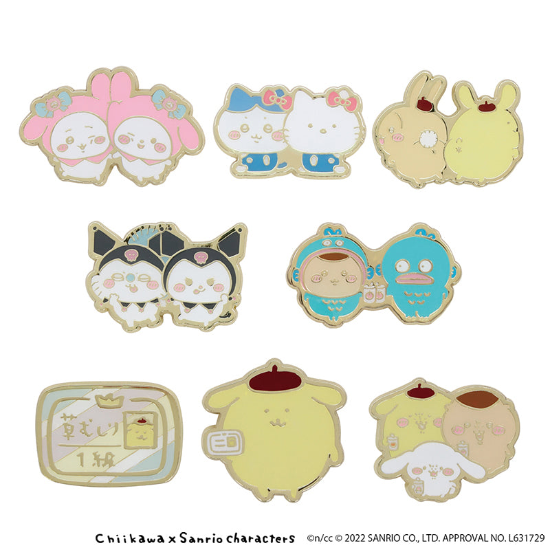 吉伊卡哇×三麗鷗角色 針織徽章系列(共8種)1盒8個入