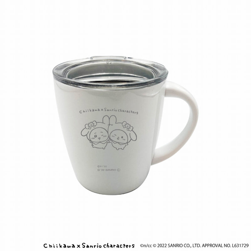 吉伊卡哇×三麗鷗角色 蓋子不鏽鋼馬克杯(美乐蒂吉伊卡哇)