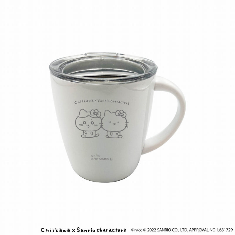 吉伊卡哇×三麗鷗角色 蓋子不鏽鋼馬克杯(凱蒂猫八割)