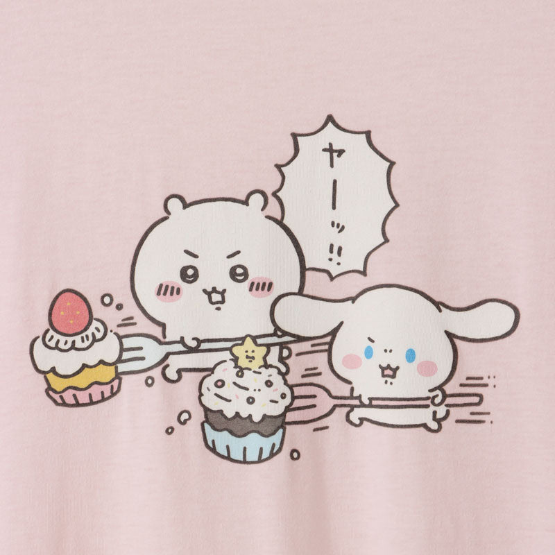 吉伊卡哇×三丽鸥角色 蝙蝠袖连衣裙 吉伊卡哇×大耳狗 粉色 FREE